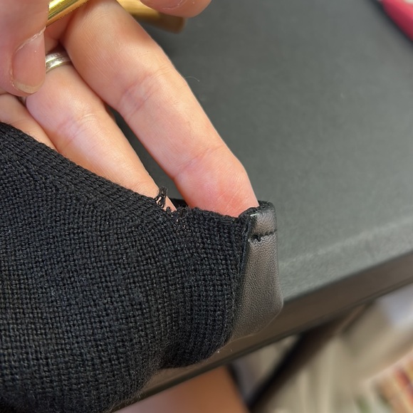 Valerie Separates petite genuine leather wool full zip vest - Picture 6 of 7